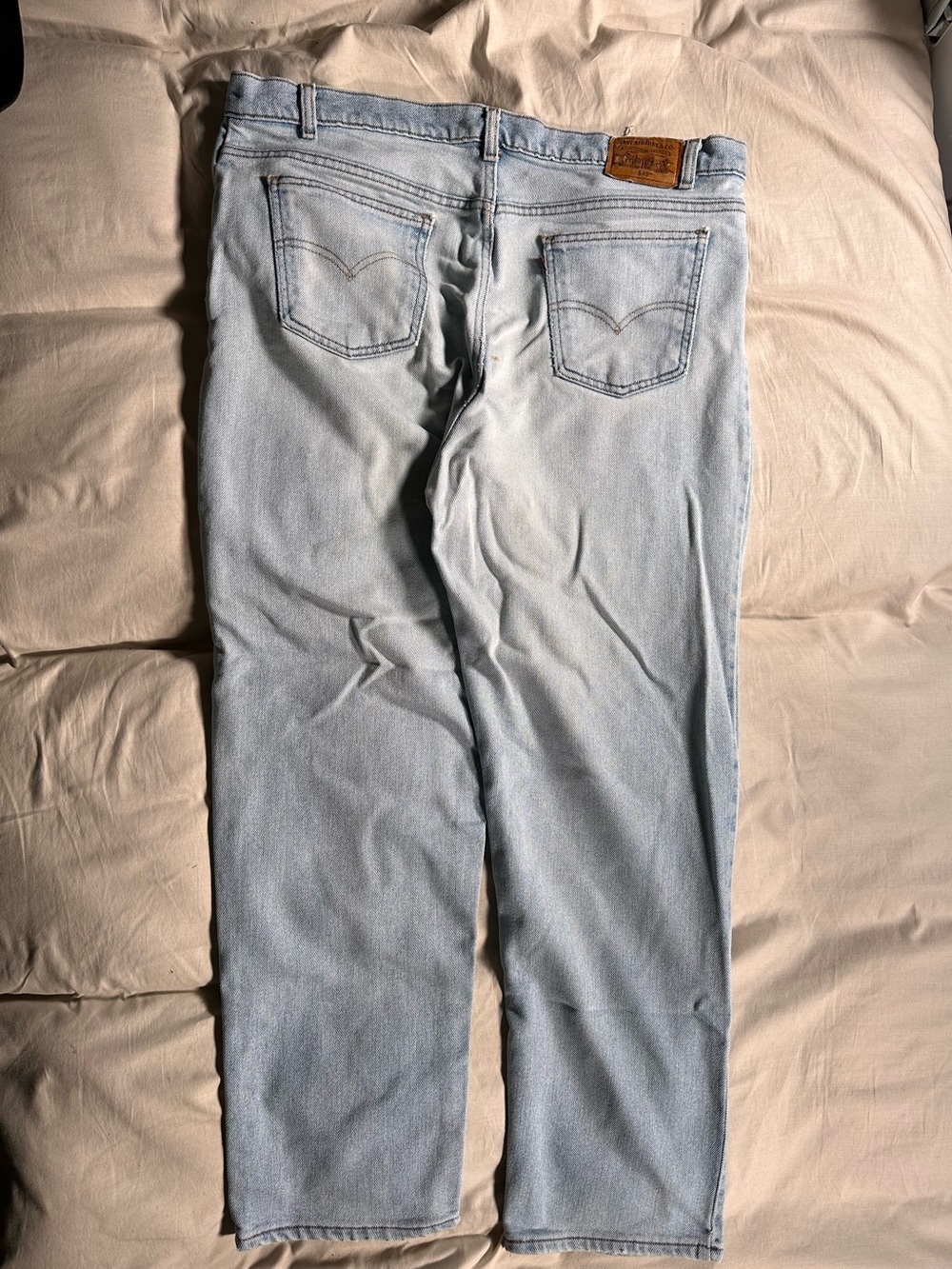 Levis 540 Flex Made In USA Vintage 1998 Jeans 40x30 Light Wash Flawed